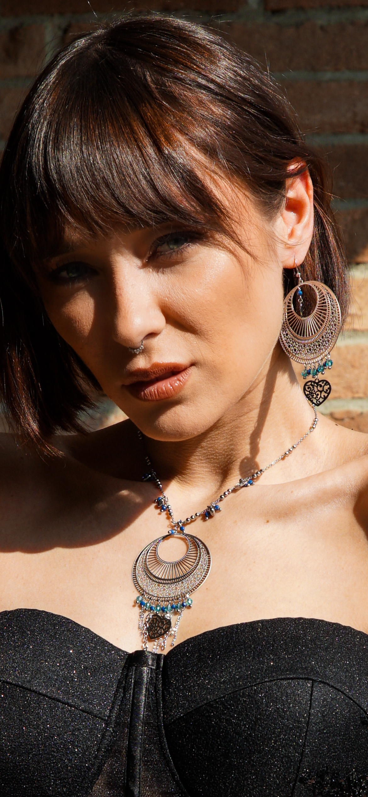 Mono Orecchino Ibiza Mandala blu e girocollo firmati Vizio Gioielli