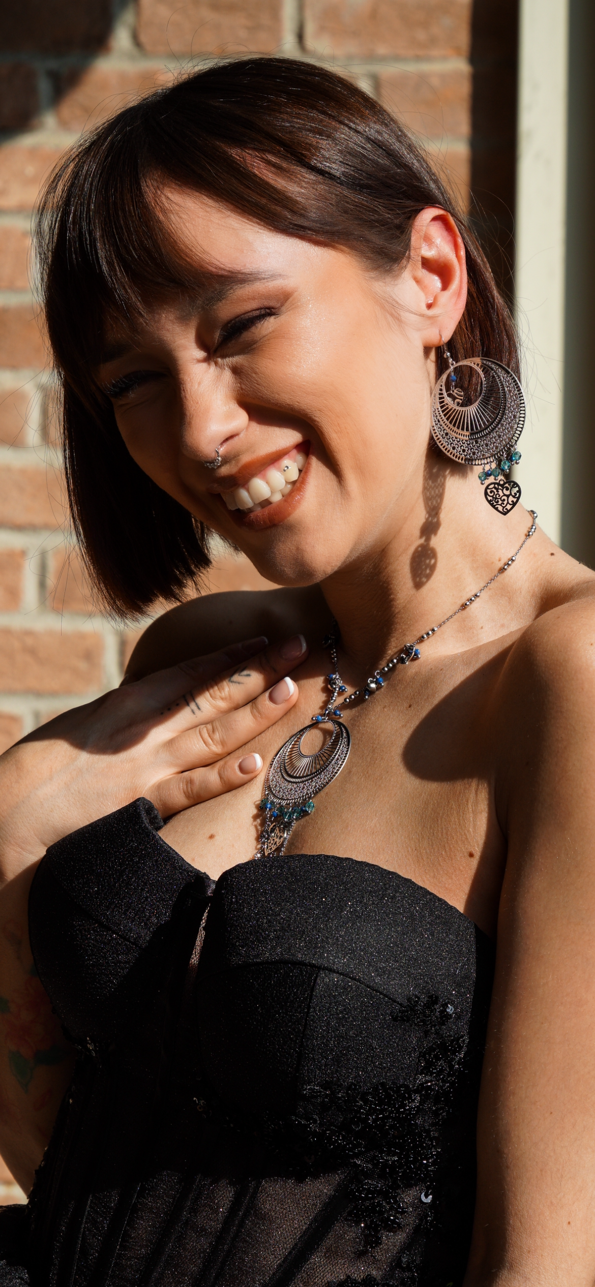 Mono Orecchino Ibiza Mandala blu e girocollo firmati Vizio Gioielli