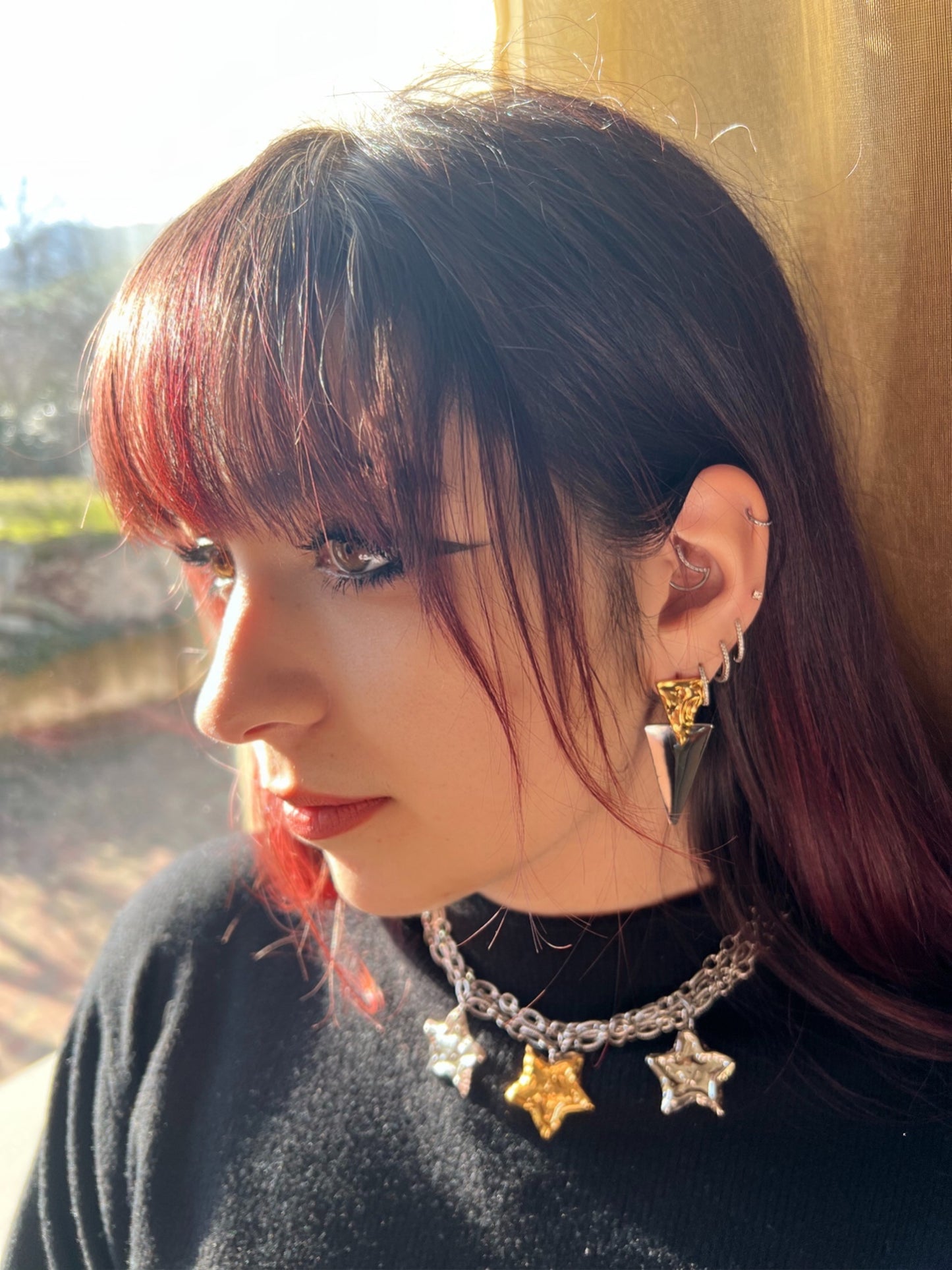 girocollo e orecchini  in acciaio