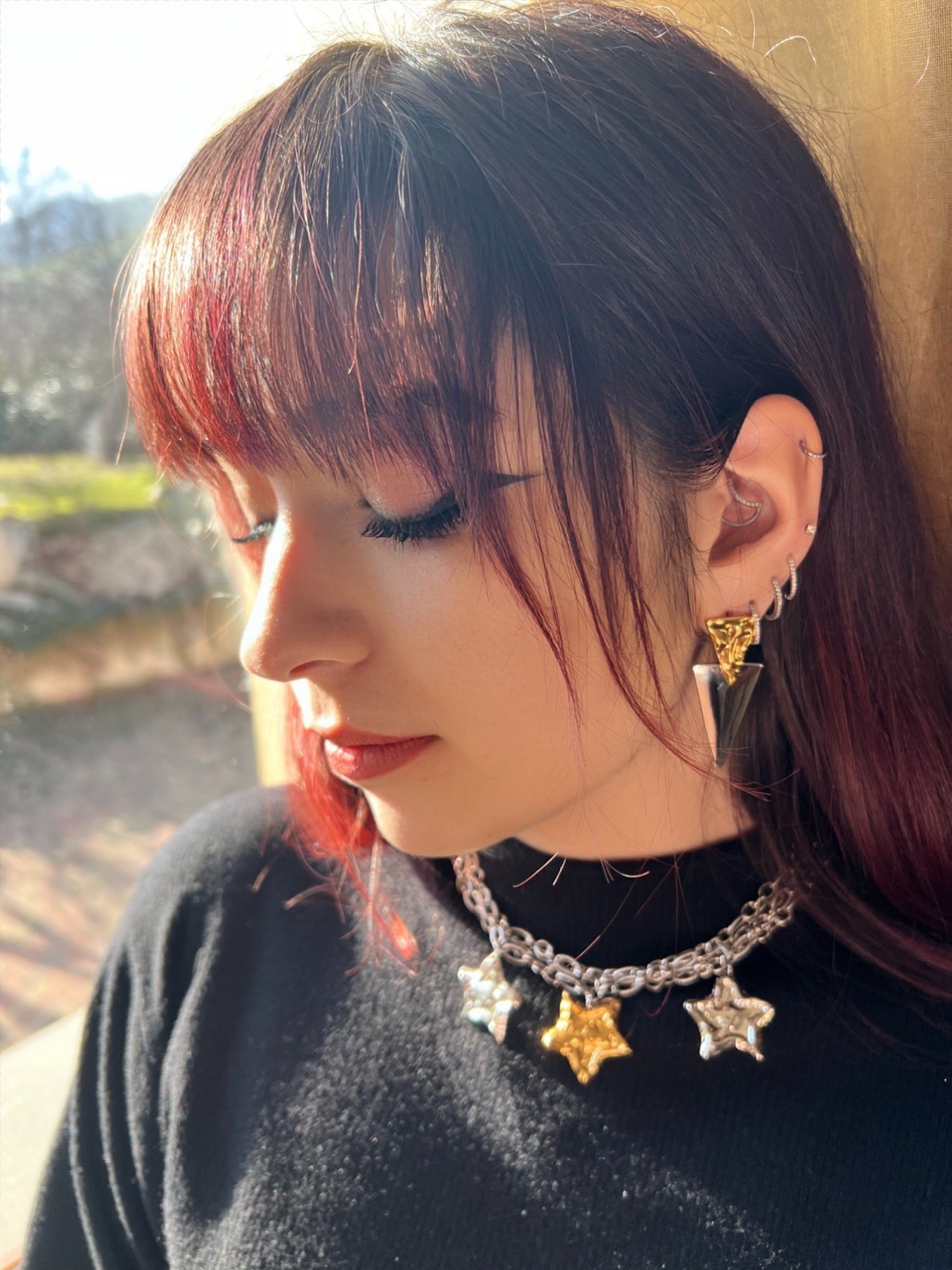 girocollo e orecchini  in acciaio