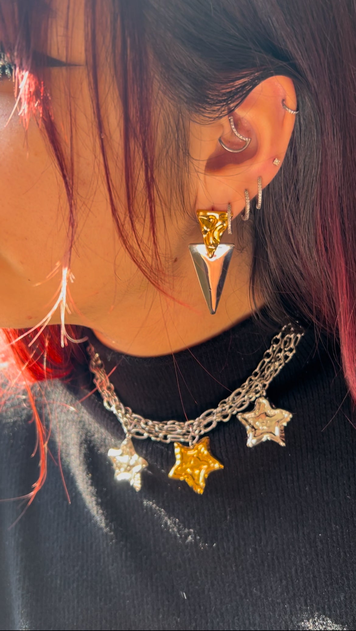 girocollo e orecchini  in acciaio