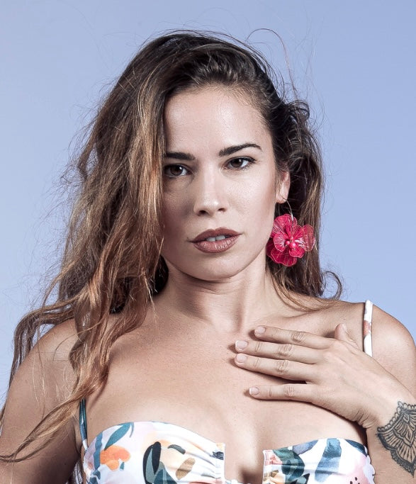 Mono orecchino in acciaio e perle Swarovski 