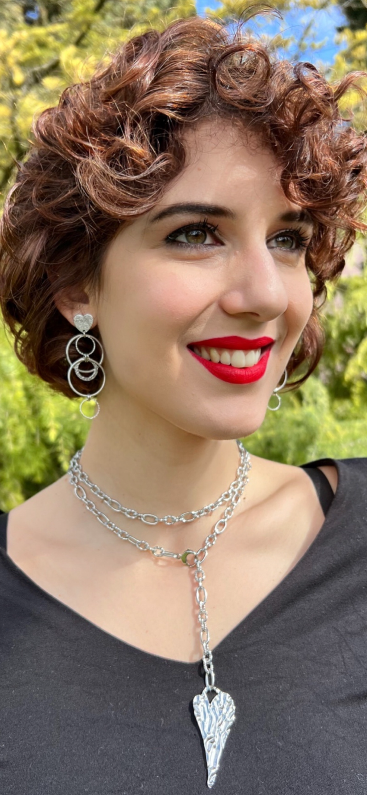 Orecchini e collana in acciaio