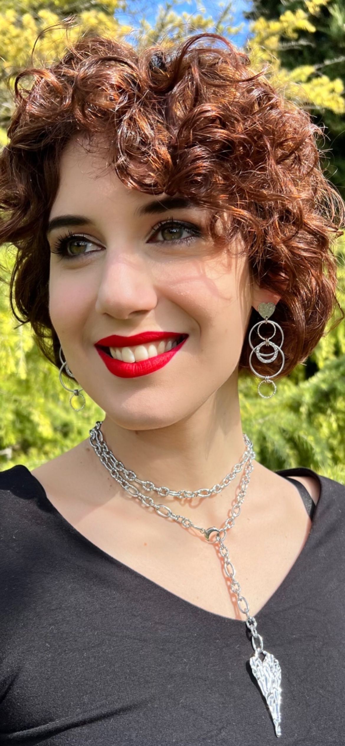 Orecchini e collana in acciaio