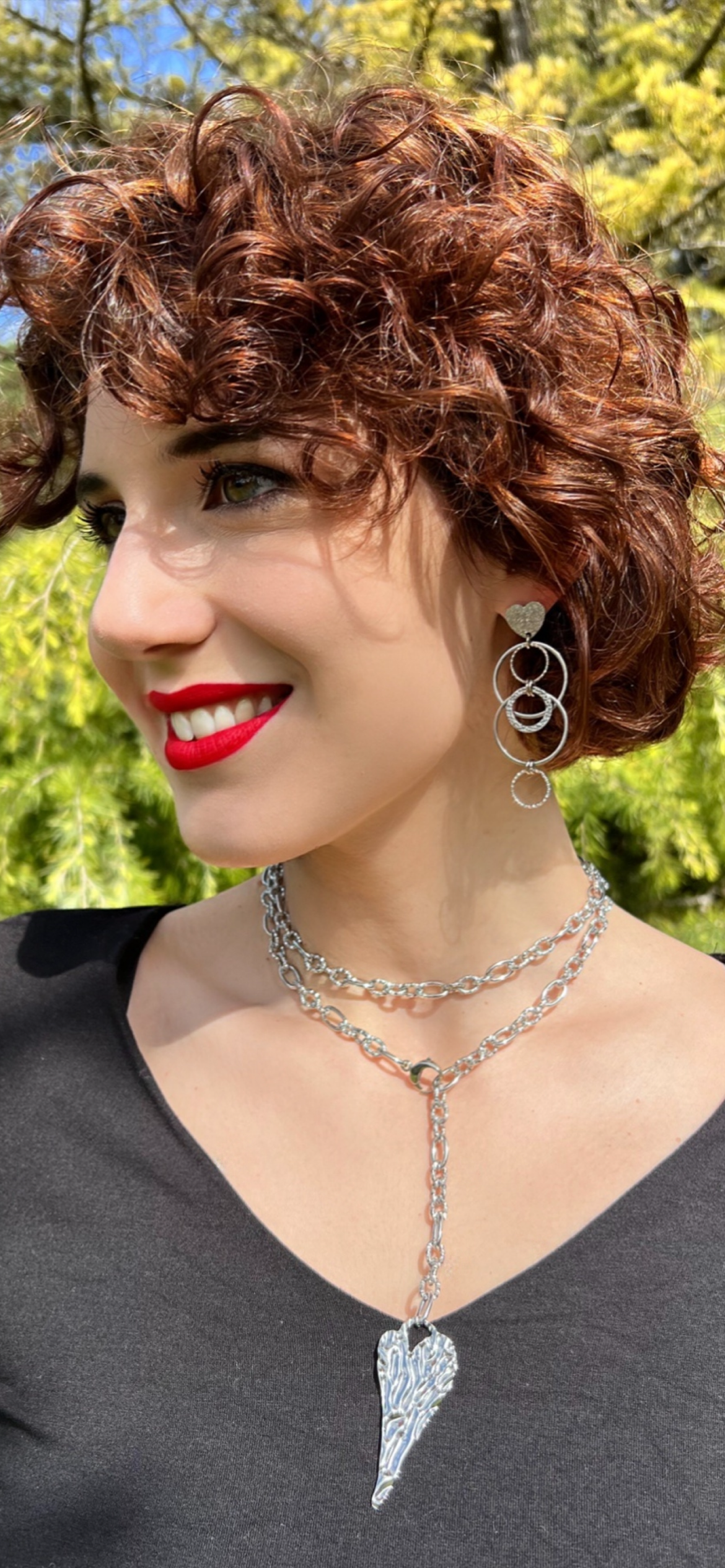 Orecchini e collana in acciaio