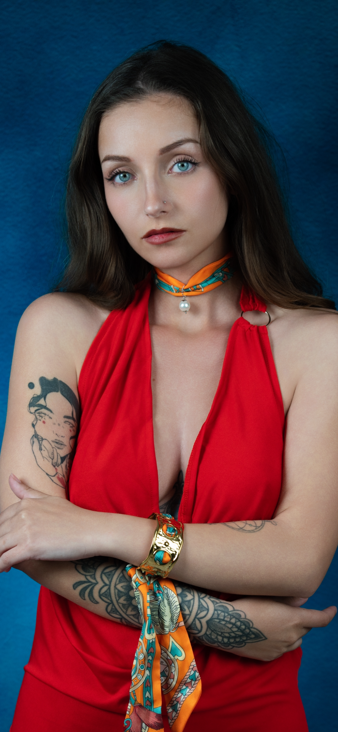 Choker di raso romantico con perla 