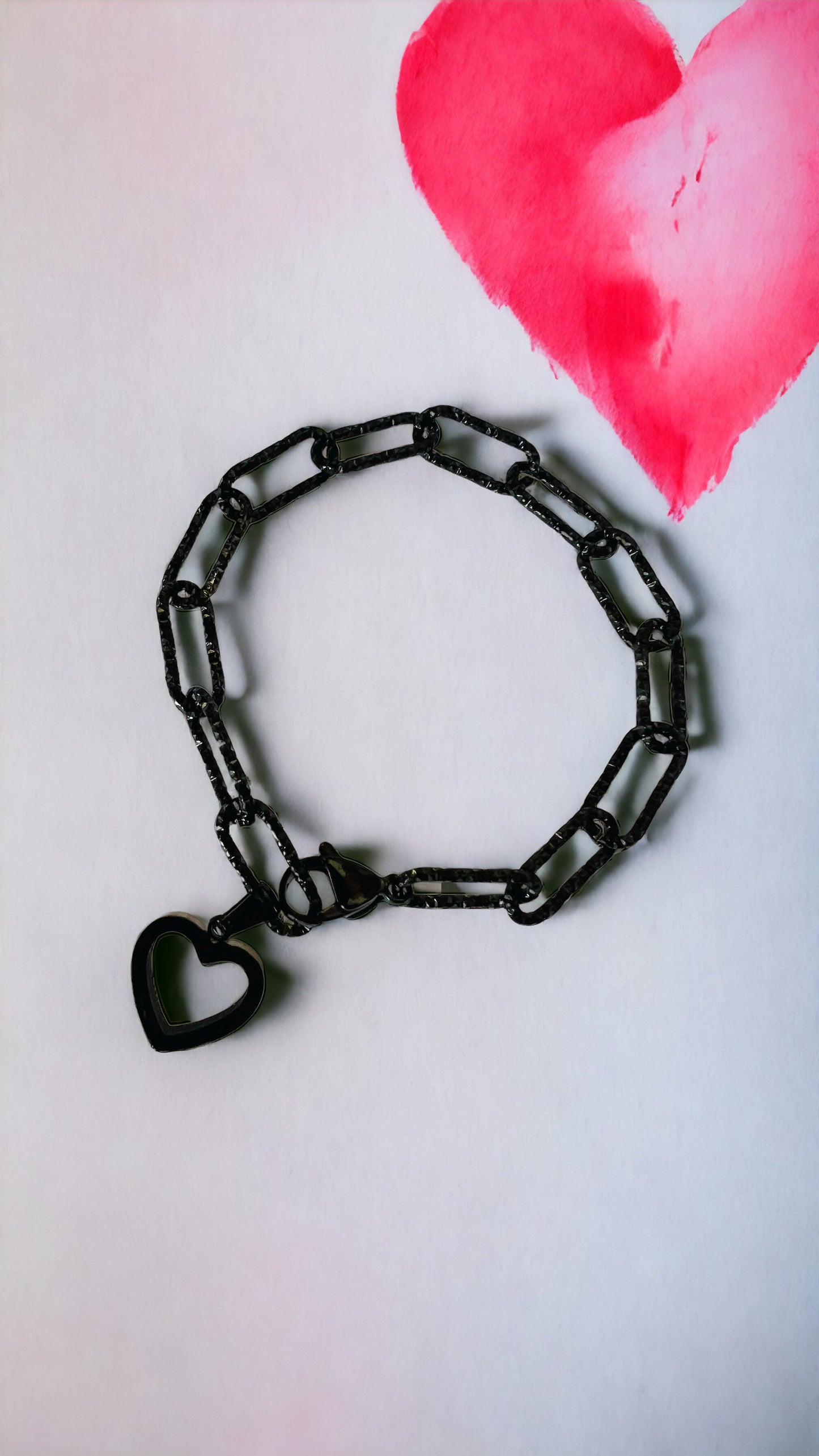 Bracciale in acciaio CUORE ETERNO nero.