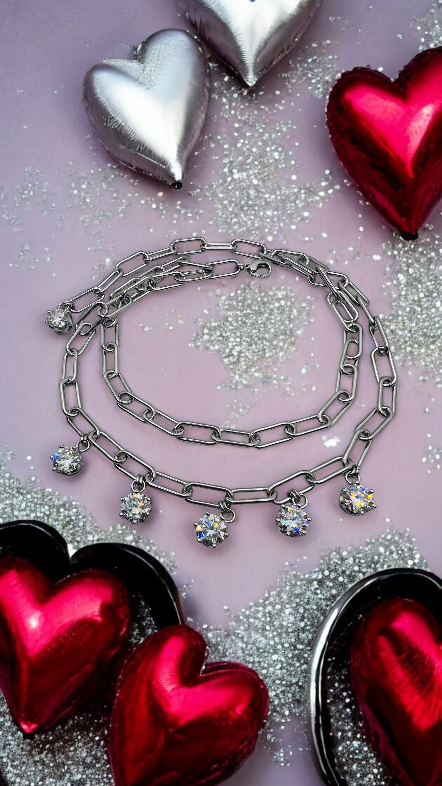 Girocollo in acciaio e moissanite