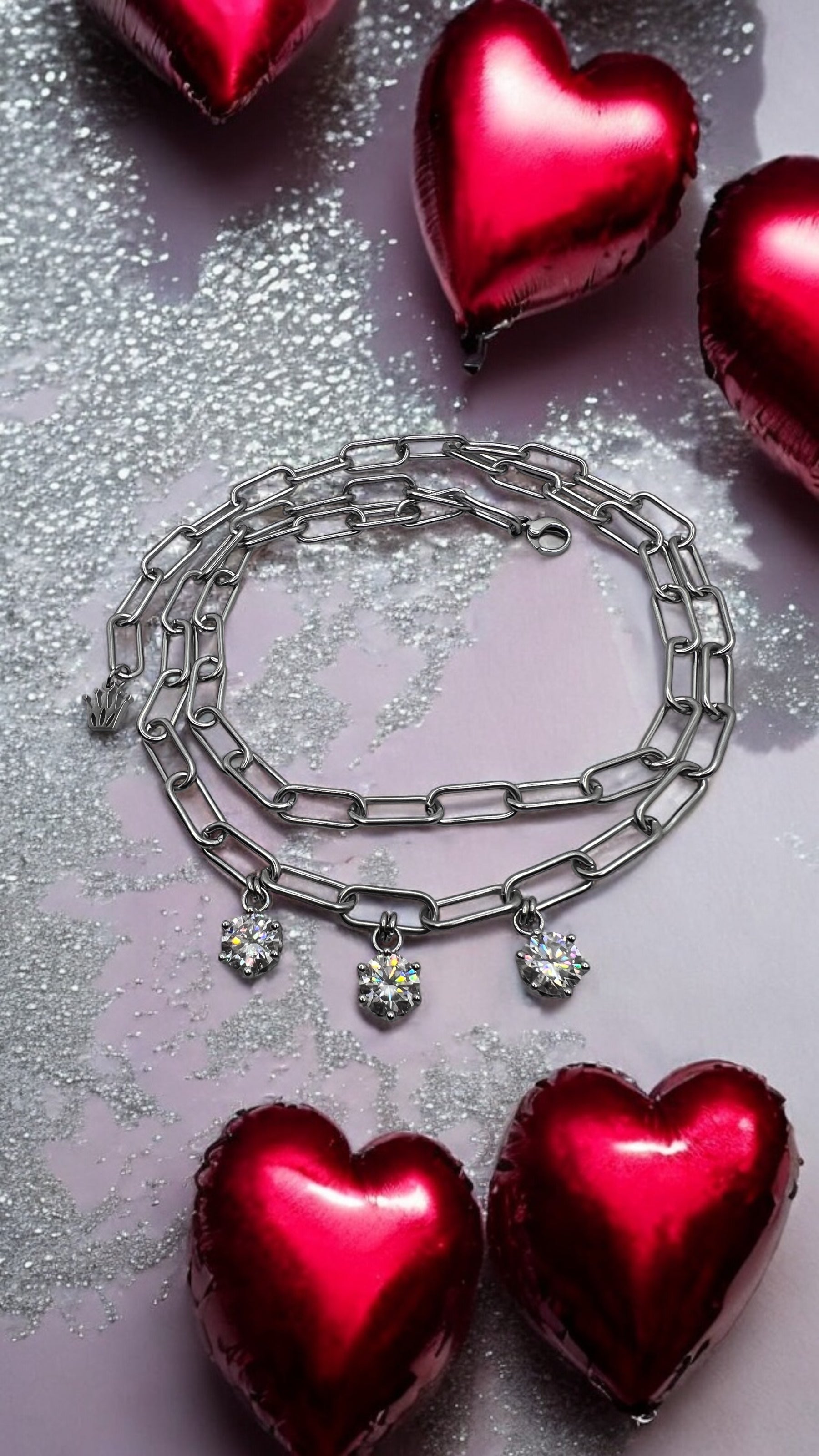 Girocollo in acciaio e moissanite