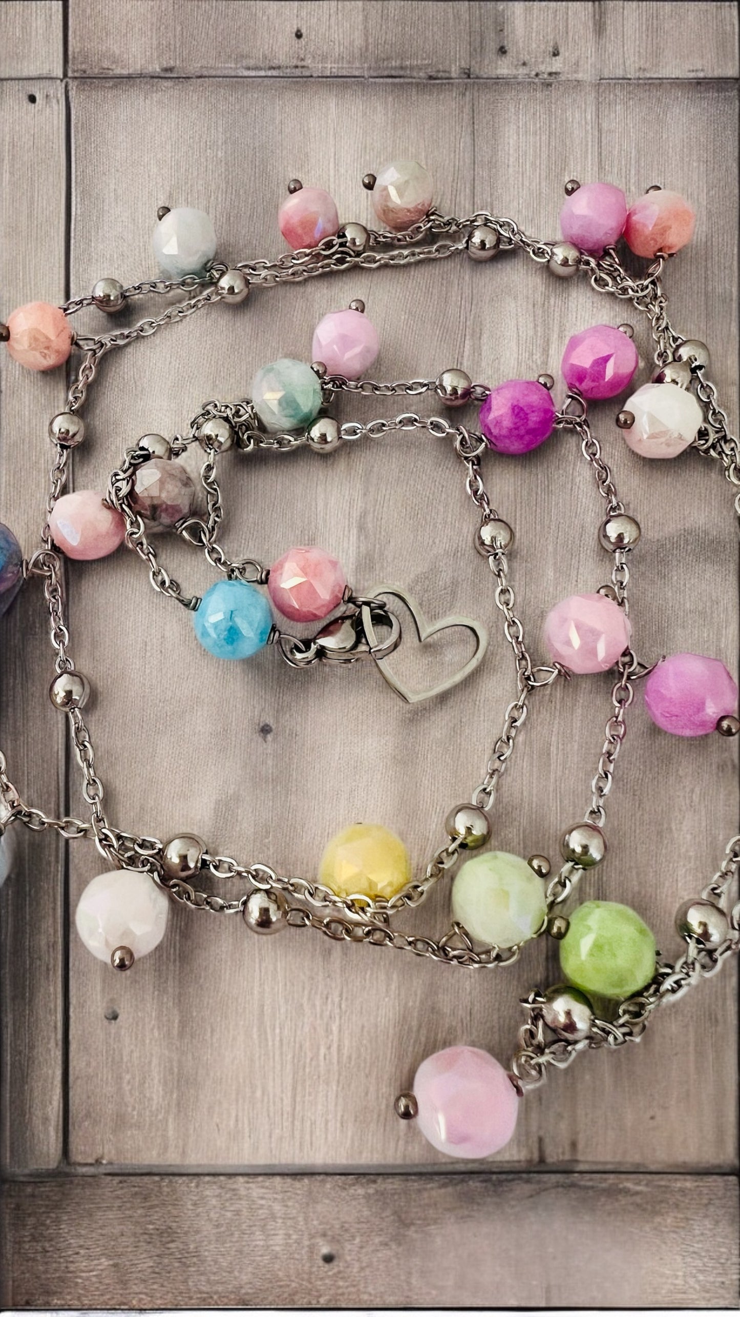 Collana in acciaio e cristalli