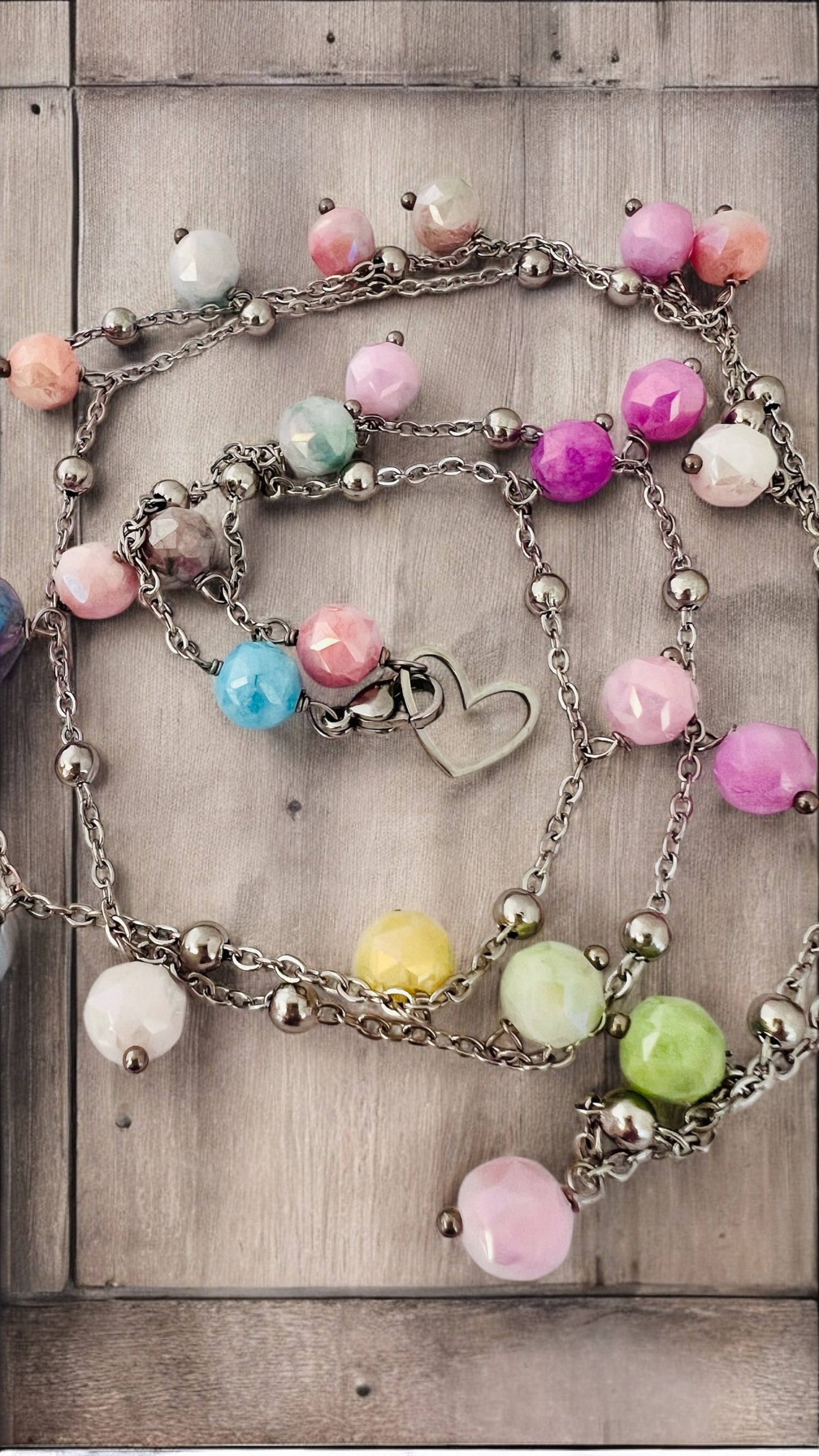 Collana in acciaio e cristalli