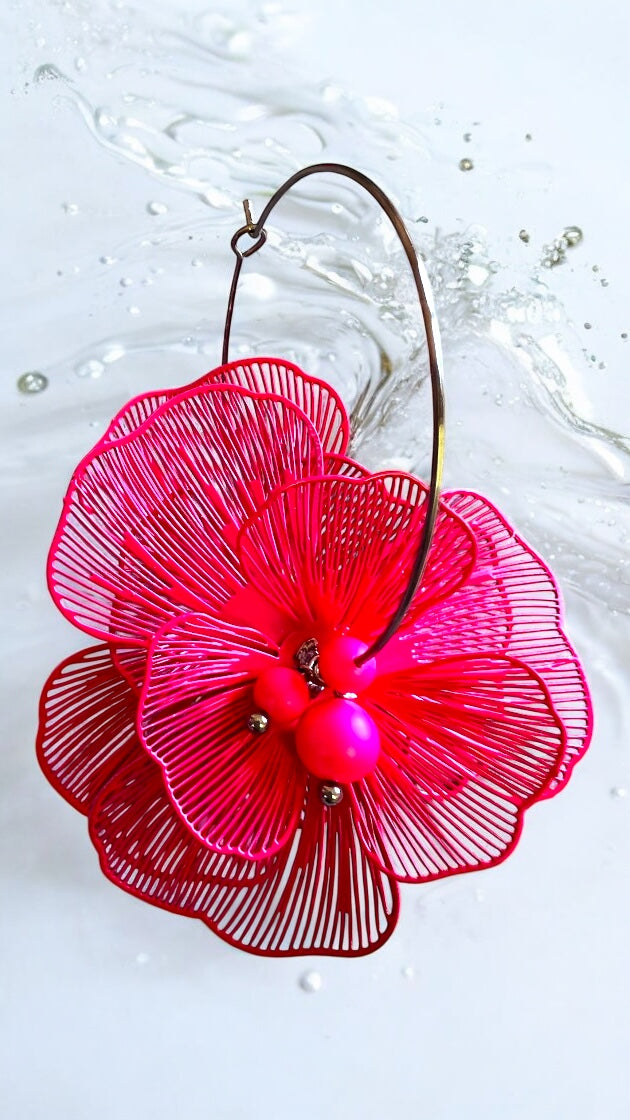 Mono orecchino in acciaio e perle Swarovski 