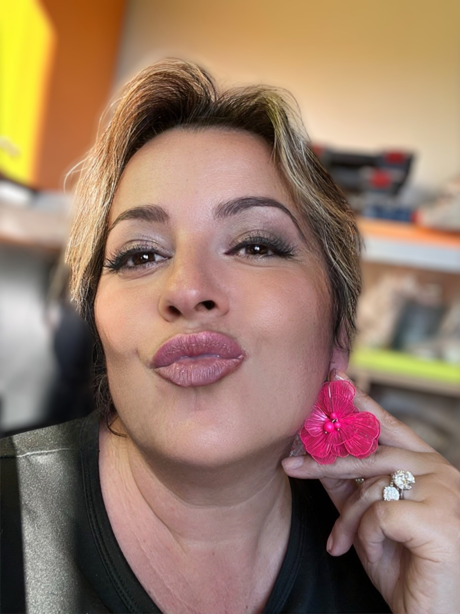 Mono orecchino in acciaio e perle Swarovski 