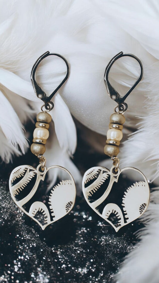 Orecchini in acciaio e perle Swarovski