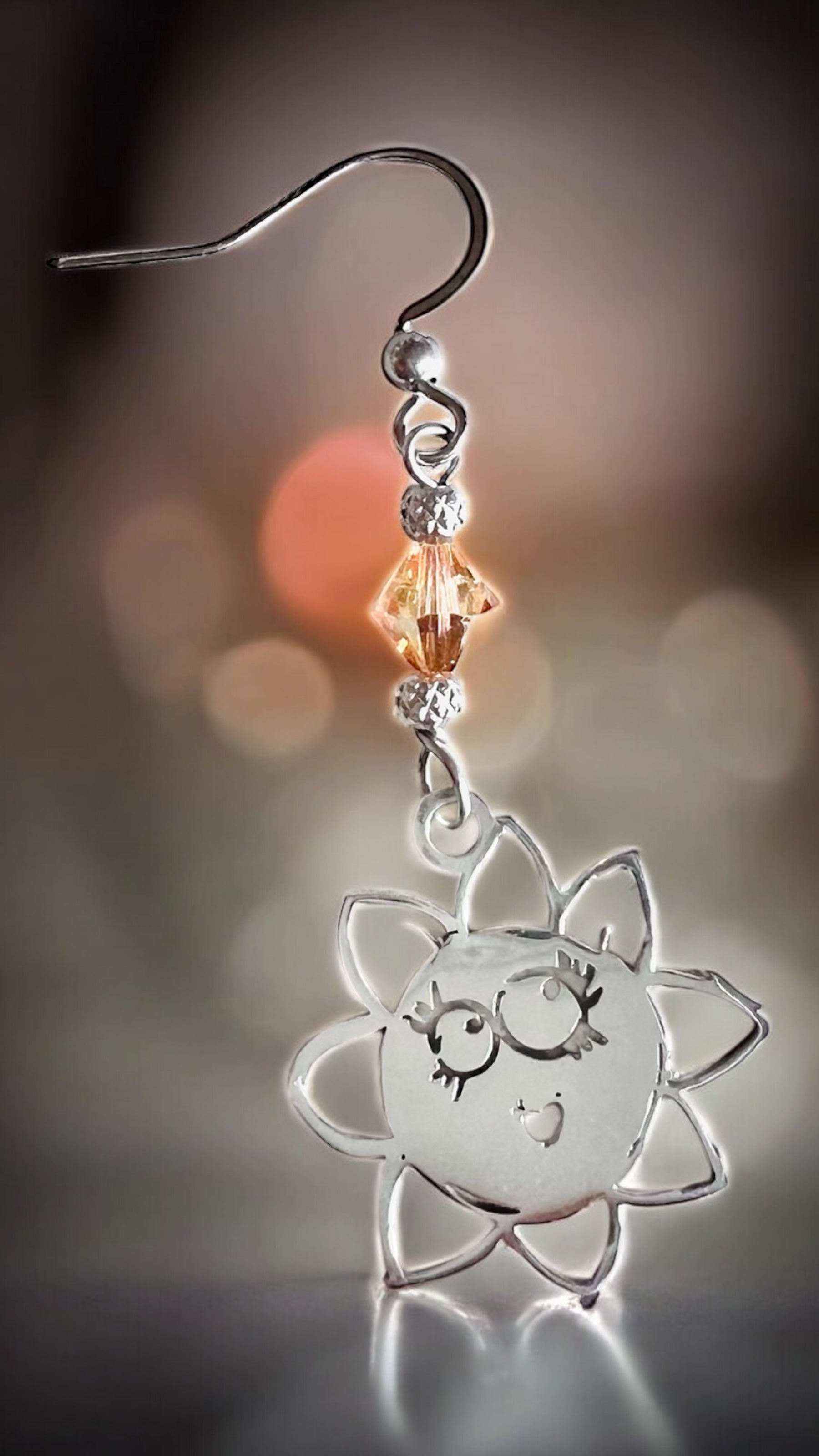 Mono orecchino in acciaio e cristallo Swarovski