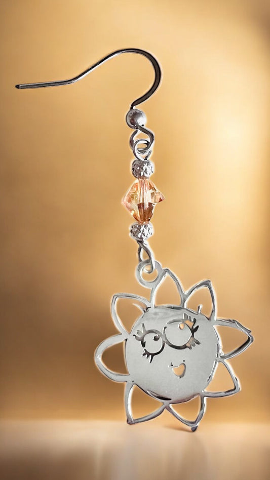 Mono orecchino in acciaio e cristallo Swarovski