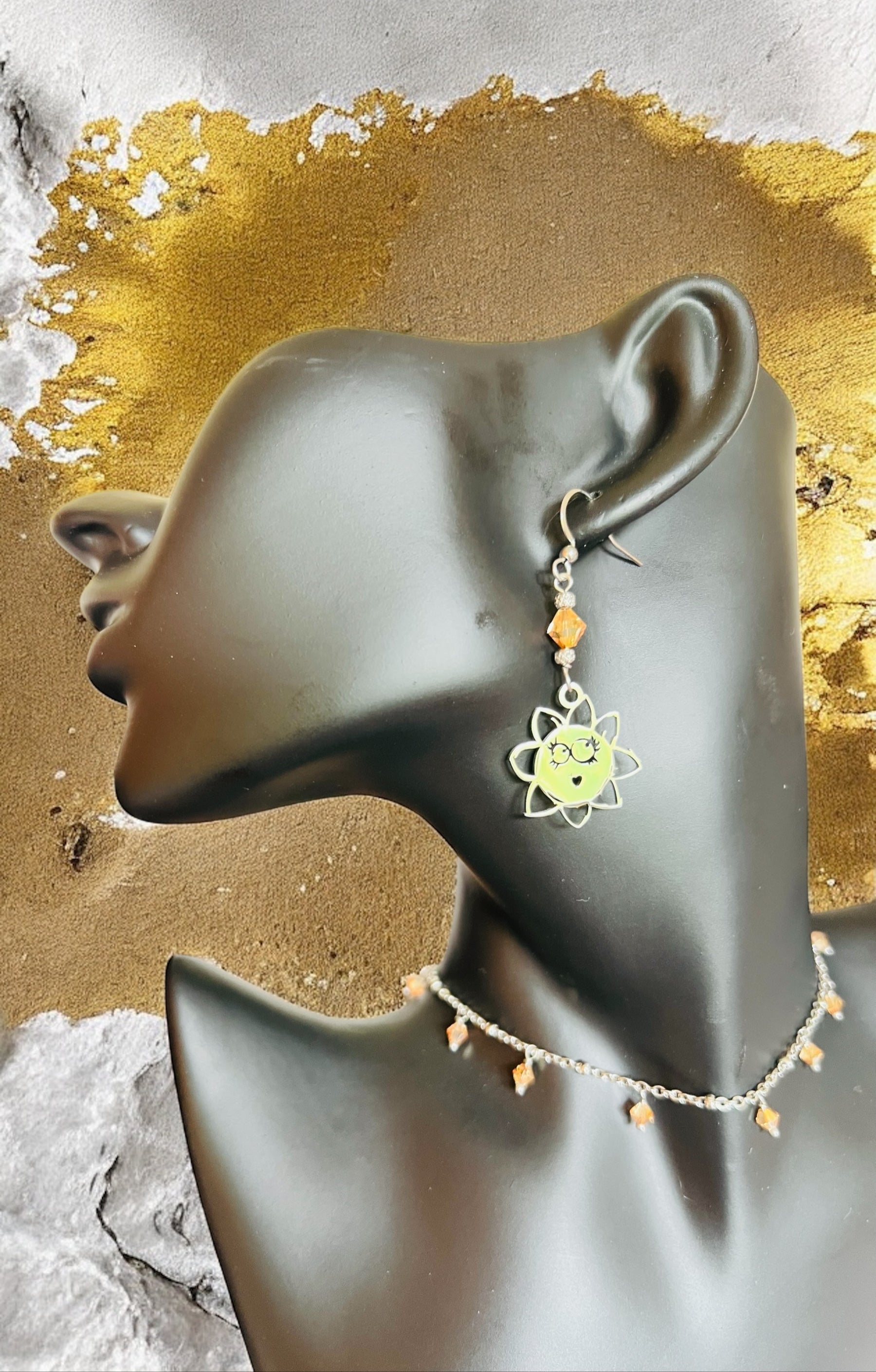 Mono orecchino in acciaio e cristallo Swarovski