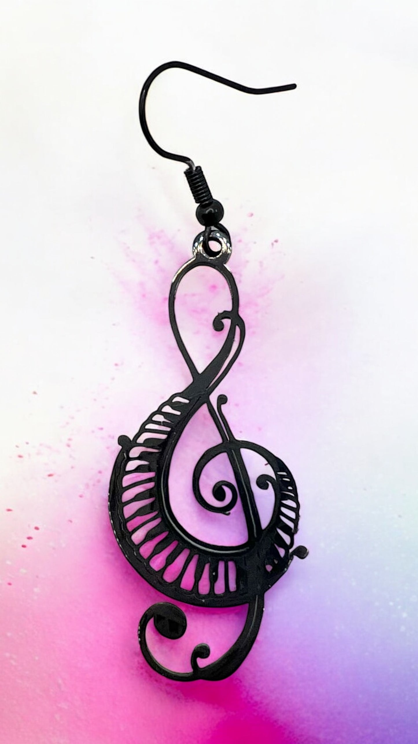 Mono Orecchino in Acciaio nero