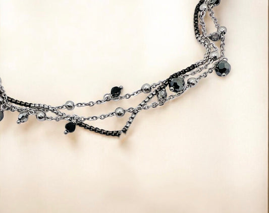 Girocollo in acciaio e cristalli Swarovski