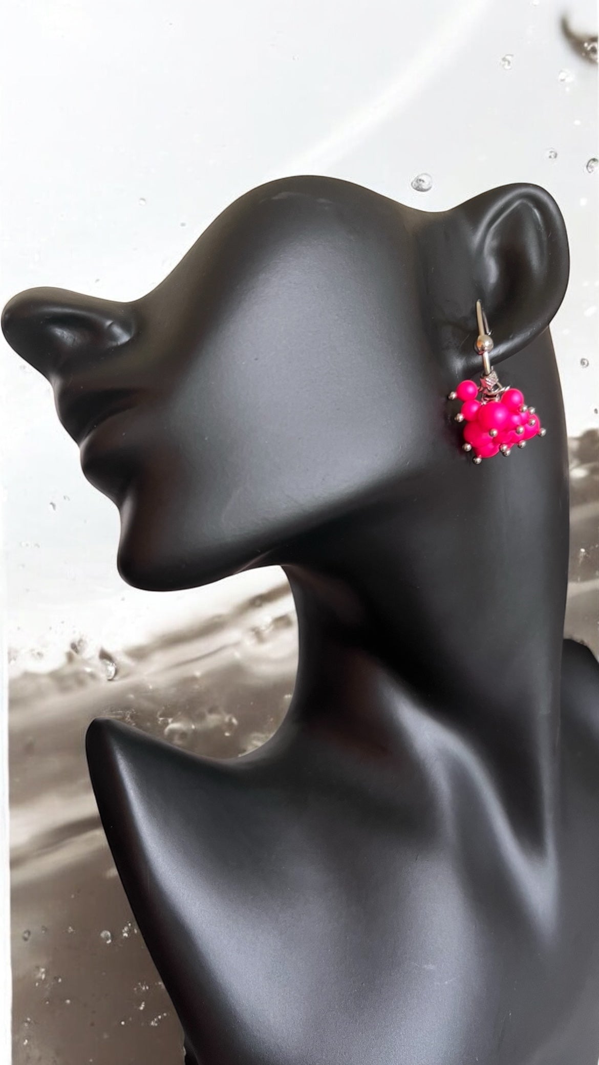 Mono orecchino in acciaio e perle Swarovski 