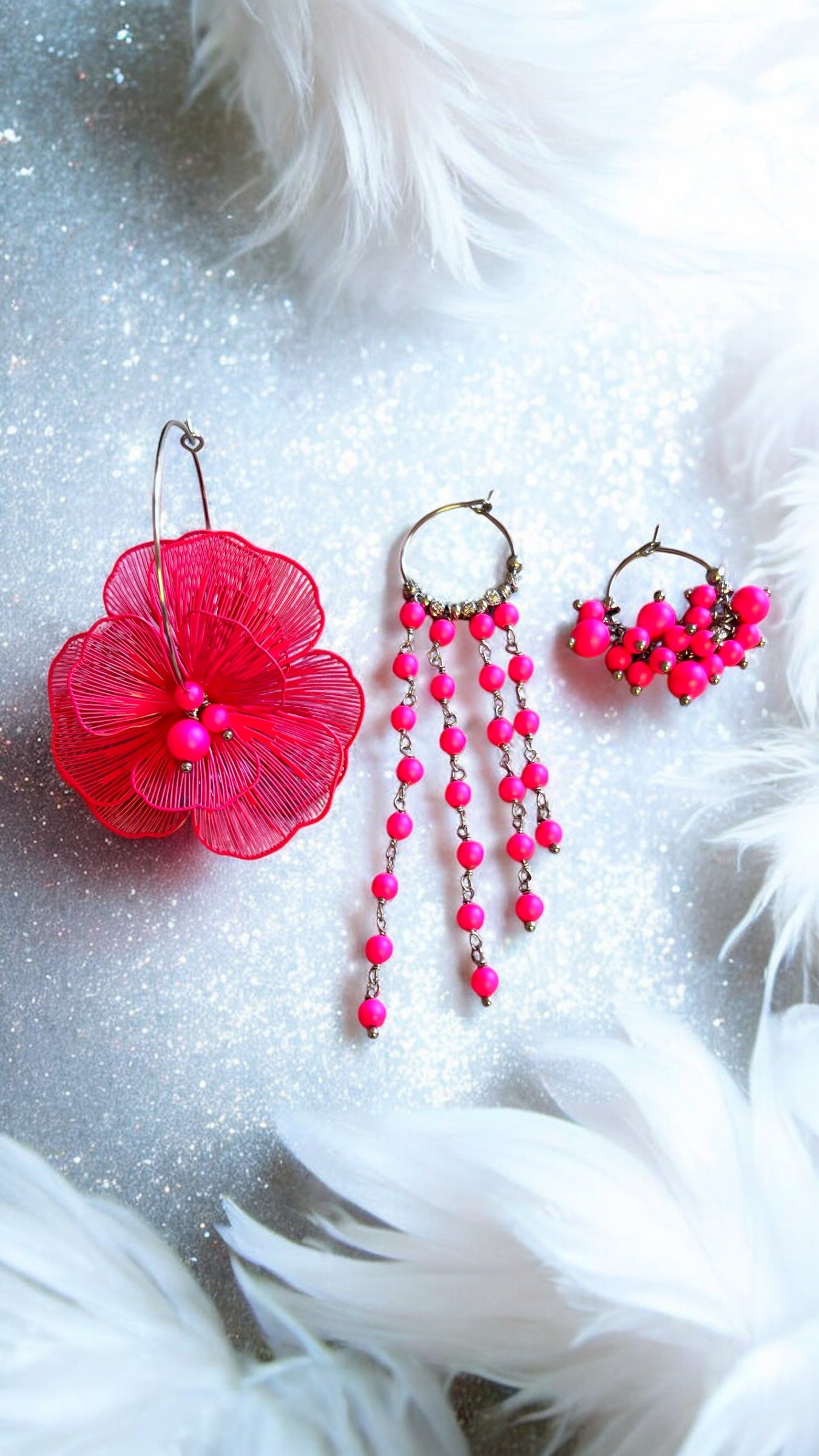 Mono orecchino in acciaio e perle Swarovski 