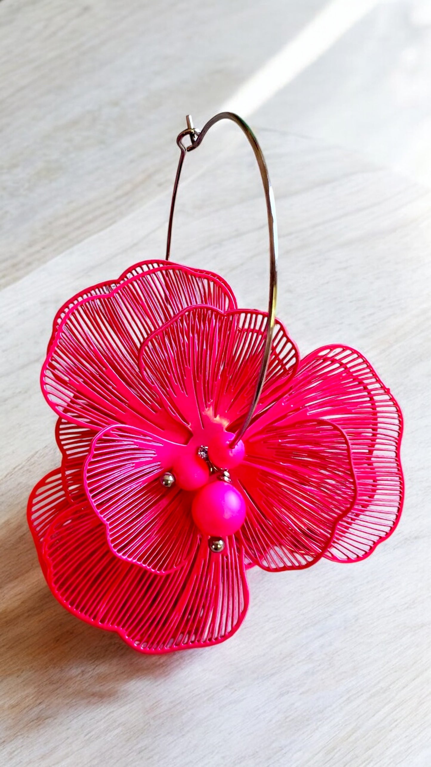 Mono orecchino in acciaio e perle Swarovski 