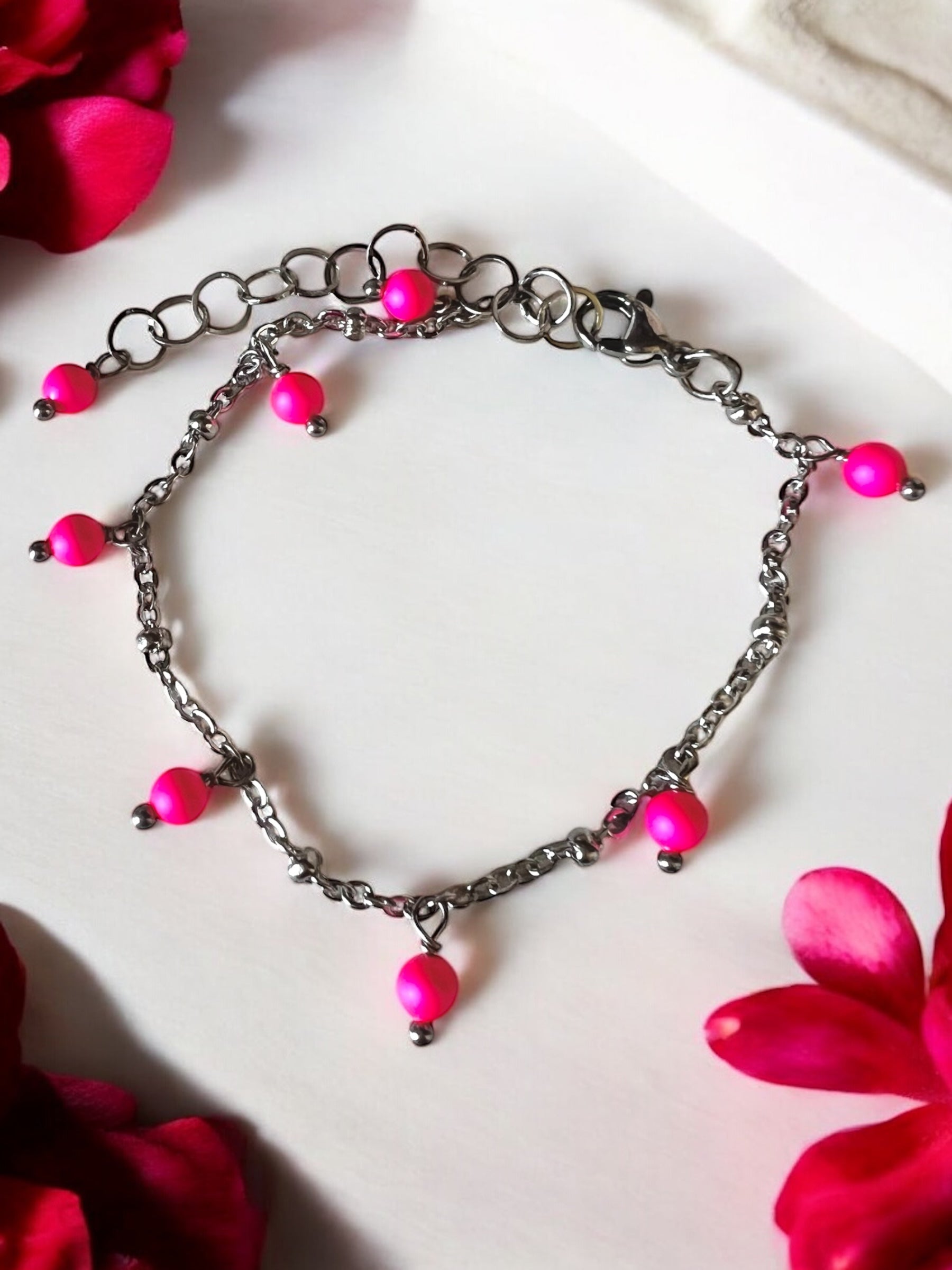 Bracciale in acciaio e perle Swarovski