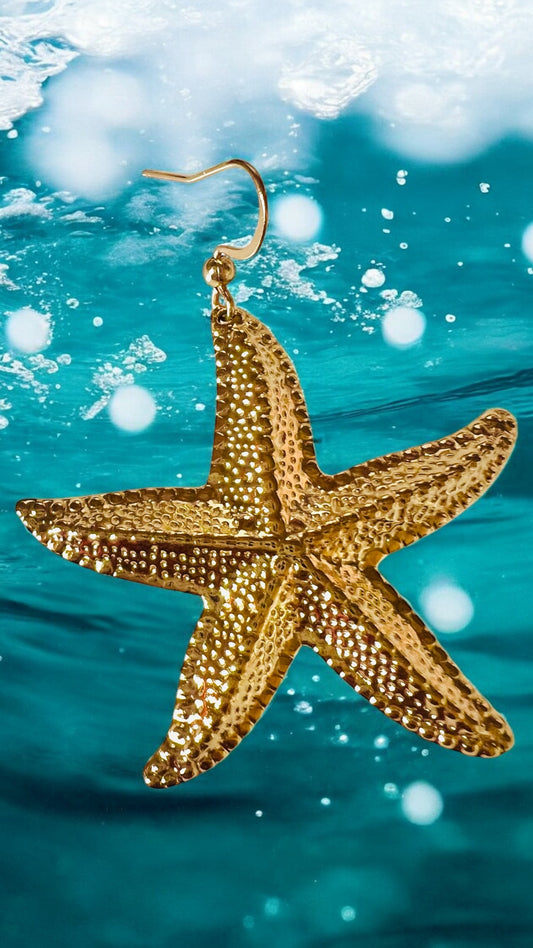 Mono orecchino in acciaio dorato