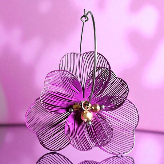 Mono orecchino in acciaio e cristalli