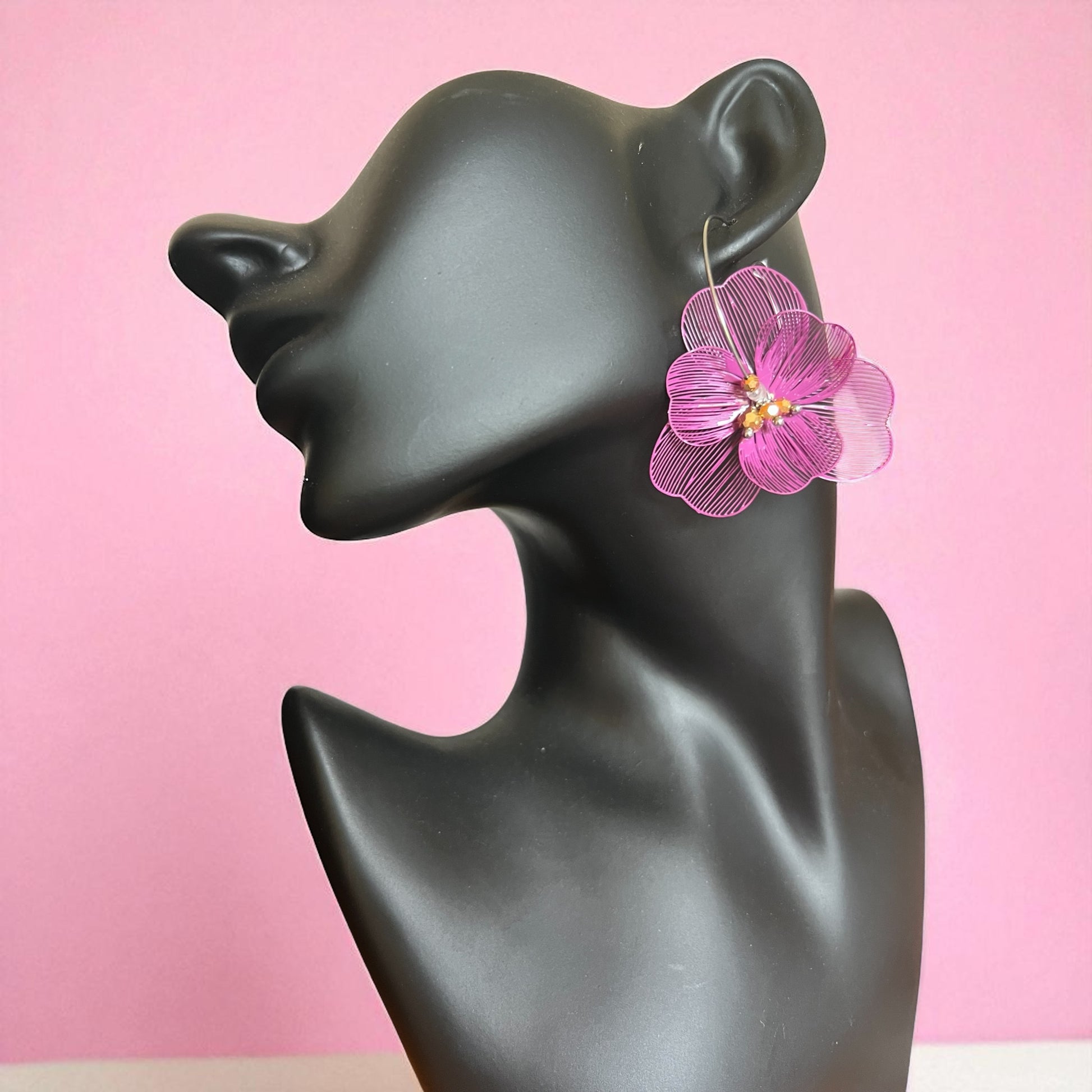 Mono orecchino in acciaio e cristalli