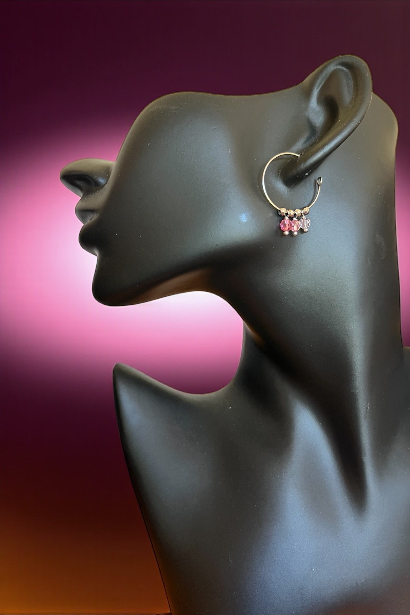 Mono orecchino in acciaio e cristalli