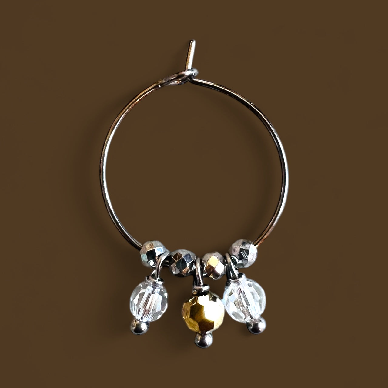 Mono Orecchino in Acciaio con Cristalli 