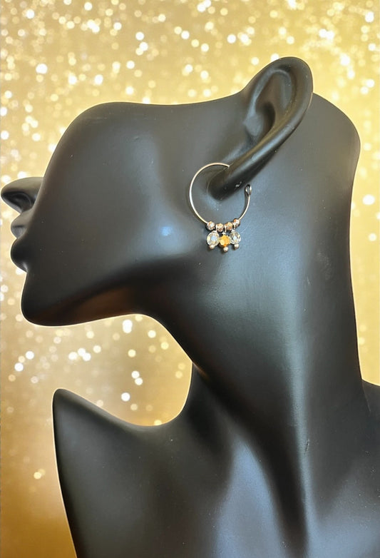 Mono Orecchino in Acciaio con Cristalli 