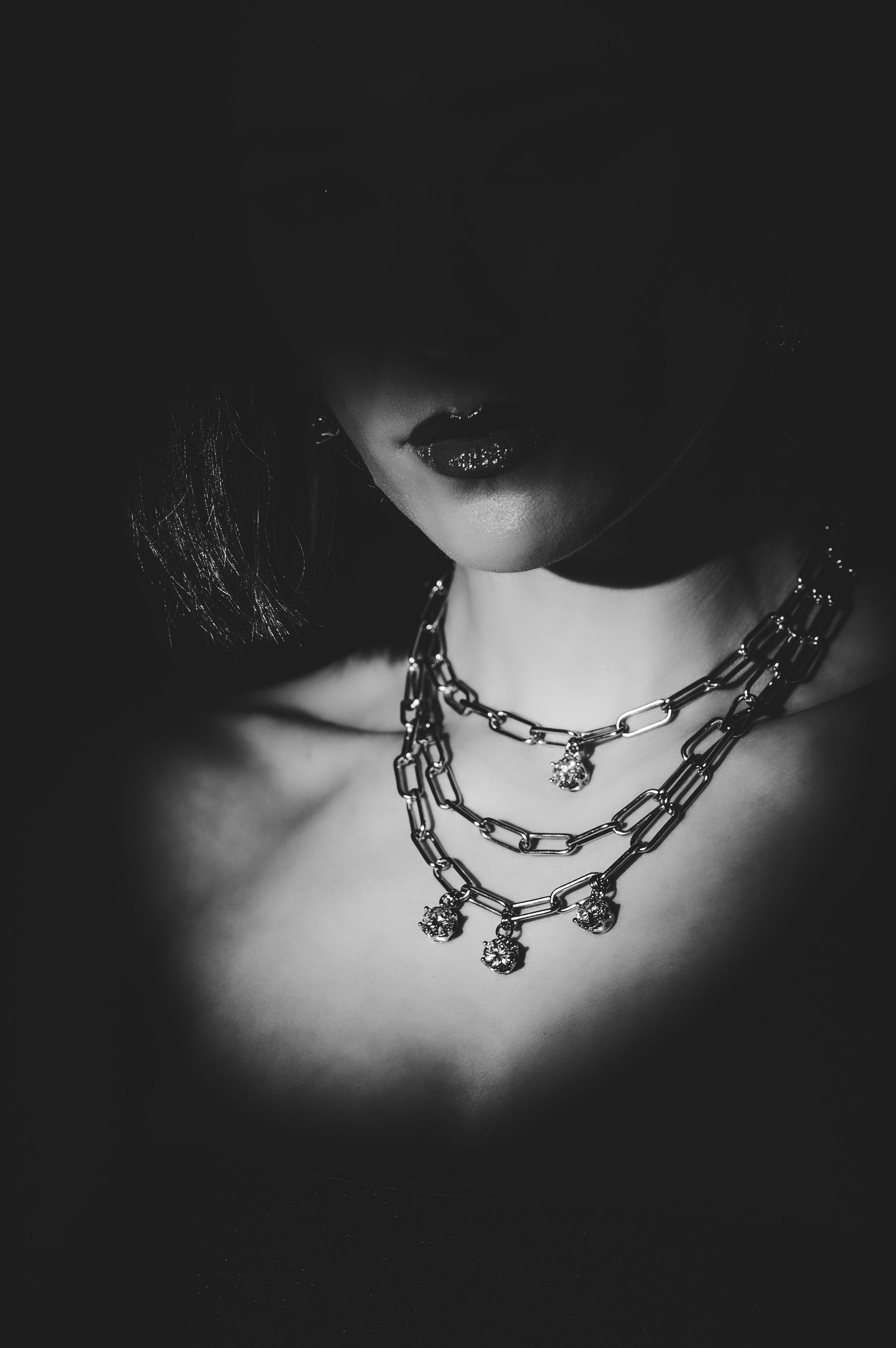 Girocollo in acciaio e moissanite