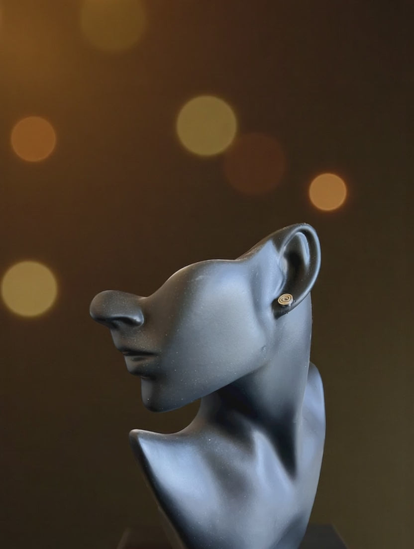 Orecchini a lobo in acciaio a spirale