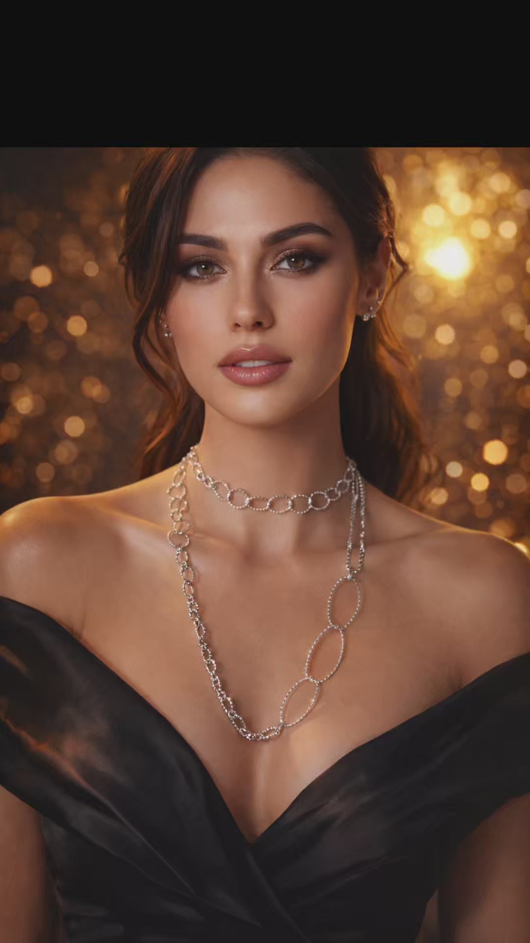 Collana Musa Trisversale – Collana lunga in acciaio con ciondoli agganciabili firmata Vizio Gioielli